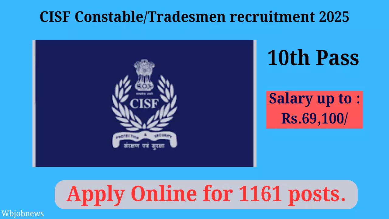 CISF Constable/Tradesmen recruitment 2025: