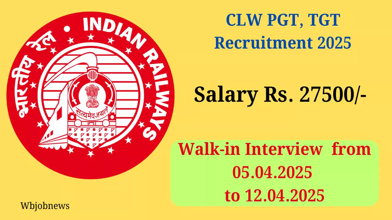 CLW PGT, TGT Recruitment 2025: Walk- in-Interview for 37 Post