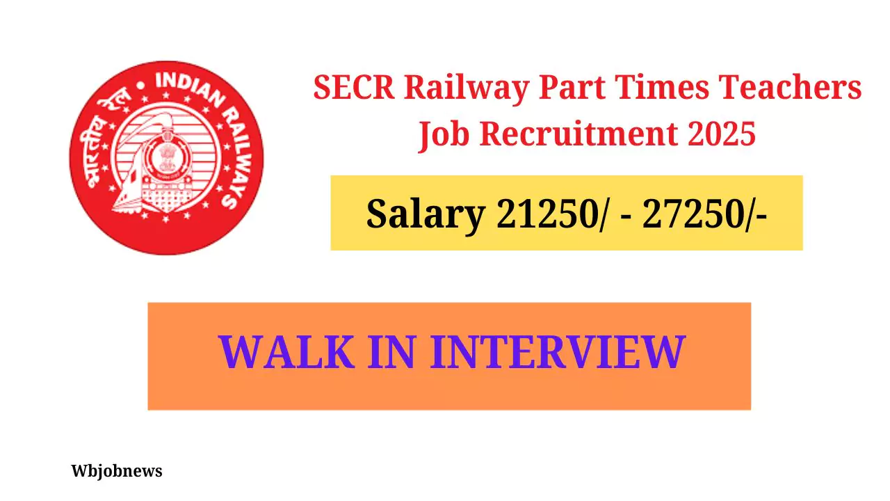 SECR Railway Part Times Teachers Job Recruitment 2025: