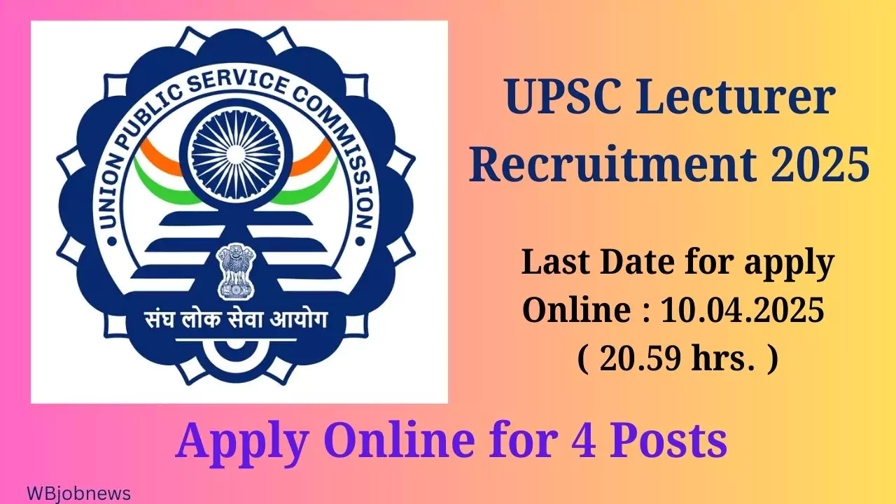 UPSC Lecturer Recruitment 2025: