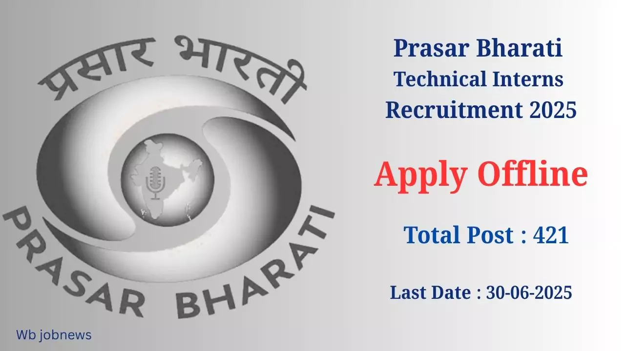 Prasar Bharati Technical Interns Recruitment 2025:
