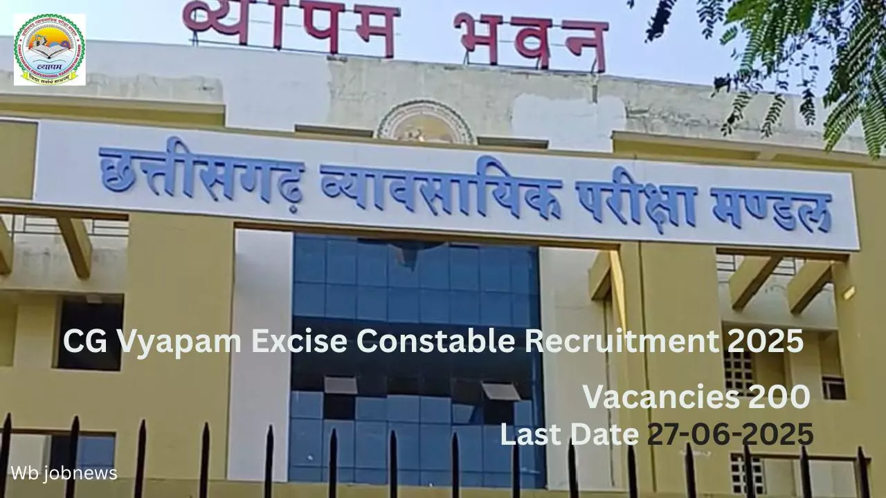 CG Vyapam Excise Constable Recruitment 2025