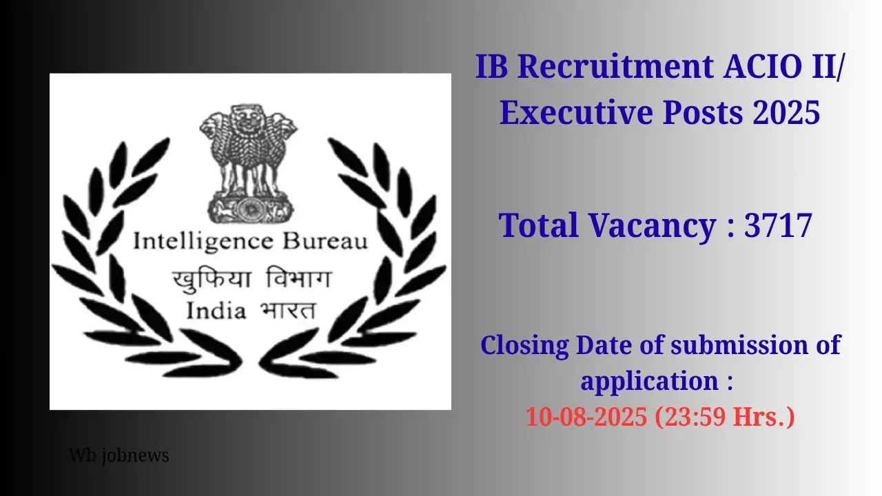 IB Recruitment ACIO II/ Executive Posts 2025: