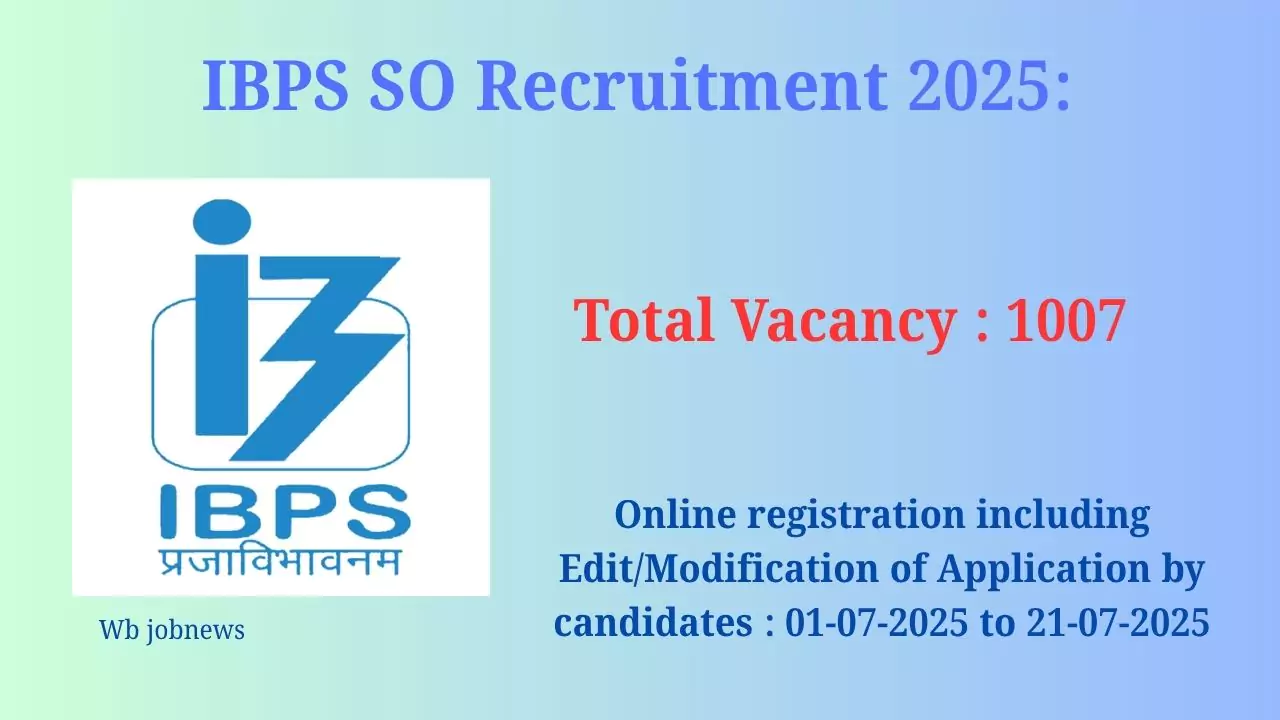 IBPS SO Recruitment 2025:
