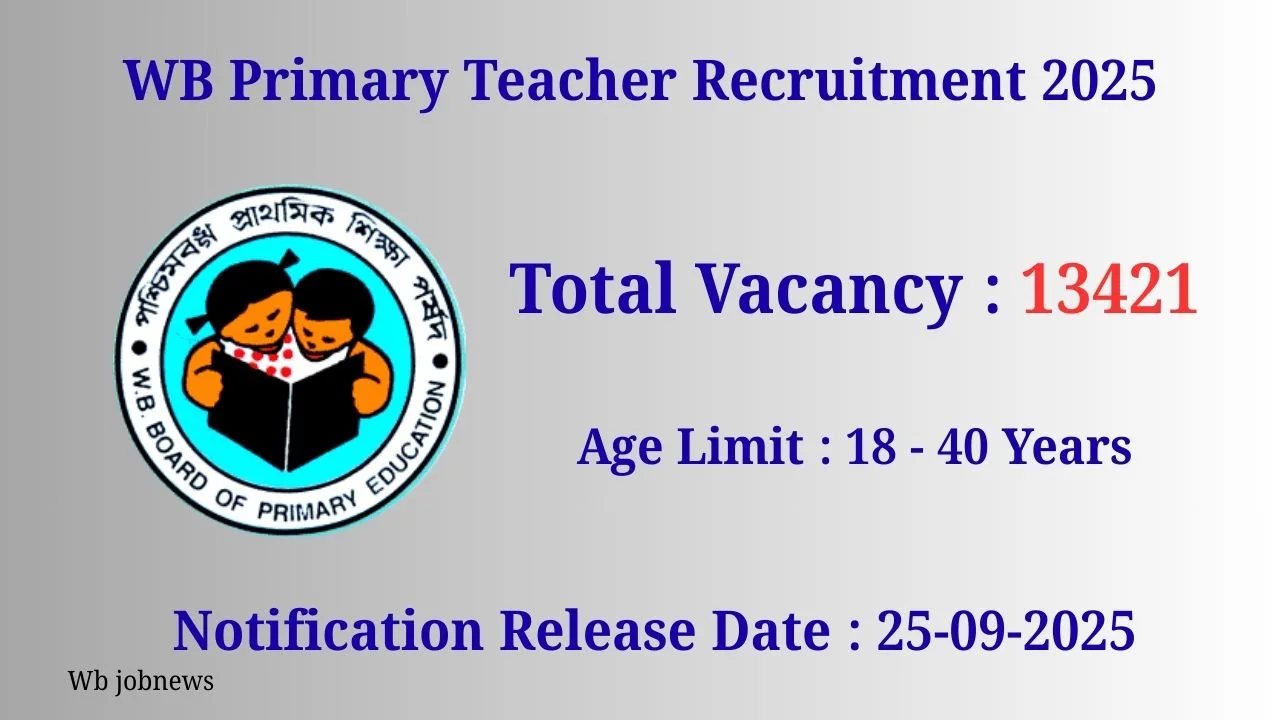 WB Primary Teacher Recruitment 2025: