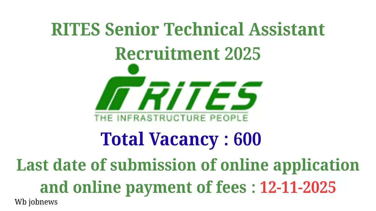 RITES Senior Technical Assistant Recruitment 2025: